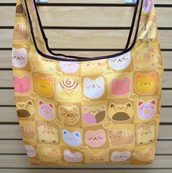 Kitty Pan Dulce Folding Tote (Brown)