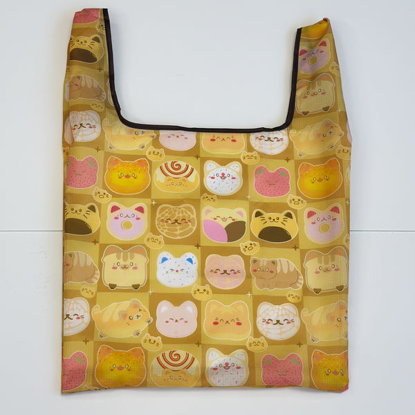 Kitty Pan Dulce Folding Tote (Brown)