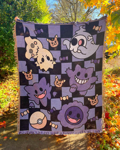 Ghost Halloween Woven Blanket